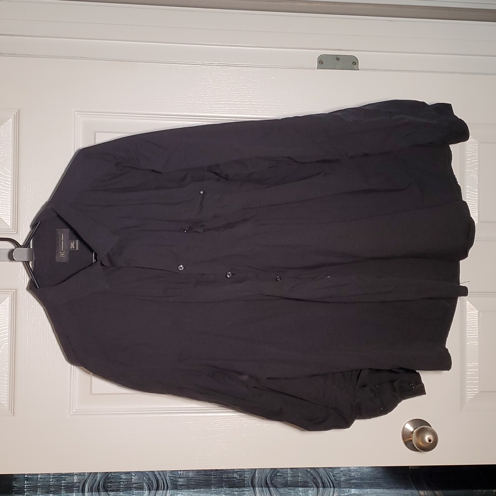 Black causal button down